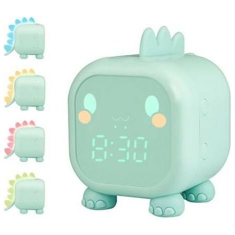 Réveil Enfant, Dinosaure Lumineux Reveil, Maternelle Volume Réglable avec Snooze Compte à rebours (1/5)
