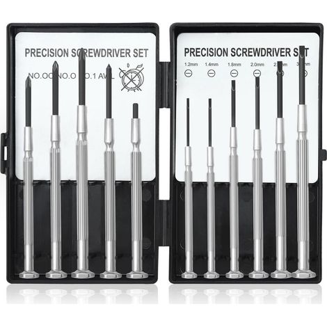 Tournevis pour Lunettes 11 en 1, Mini Coffret de Précision, Acier Inoxydable, Réparation de Montres et Lunettes, Petit Tournevis de Précision (1/4)