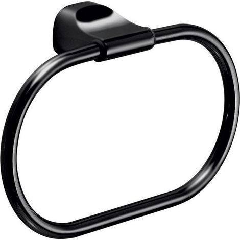 Portasalviette ad anello da muro in acciaio inox e Cromall ST70 Gedy serie STELVIO Nero Opaco (1/3)