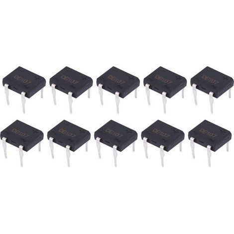 Pont redresseur à diodes DB107 1A 1000V à 4 broches pour appareils ménagers et circuits électroniques industriels (10 pièces) (1/4)