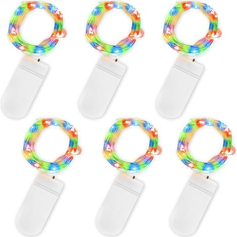 Guirlande lumineuse d'ambiance, 2 mètres de long, fil de cuivre étanche de 20 mm, idéale pour les anniversaires, les fêtes, les mariages, la décoration de jardin, colorée. (1/5)