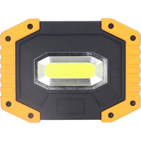 Lampe de travail COB, lampe portative d'urgence, projecteur rechargeable par USB, support pivotant à 180°, étanche pour camping, randonnée, réparation auto, entretien (sans batterie) (W841) (1/5)