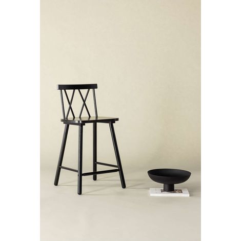 Mollöström tabouret de bar bois noir (1/4)