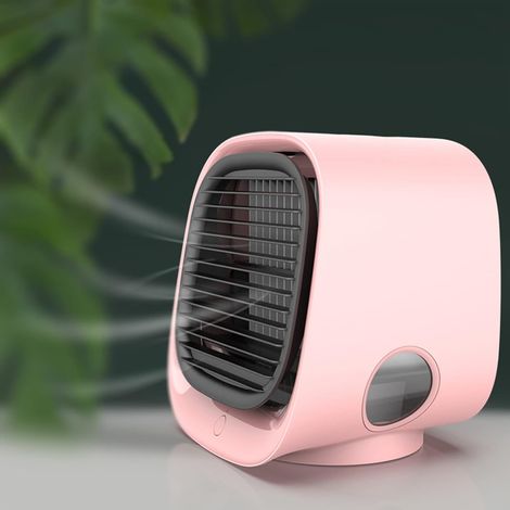 Mini-climatiseur mobile, refroidisseur d'air portable à refroidissement par eau, 3 vitesses, mini-climatiseur avec éclairage LED, ventilateur portable, refroidisseur d'air pour la maison ou le bureau (1/5)