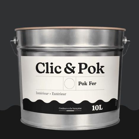 Peinture Fer Antirouille – Métal Extérieur Intérieur, Satinée, Protection Rouille - 10L - RAL 7021 - Gris noir
