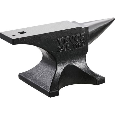 Enclume à corne unique, 25 lbs en acier moulé, dureté élevée, base stable pour forgerons, outil de travail des métaux pour pliage, façonnage, torsion et projets artisanaux. (1/5)