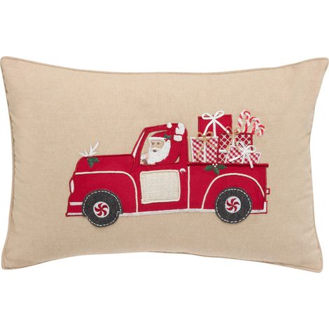 Coussin de Noël décor voiture du Père Noël 39 x 59 cm - Feeric Christmas (1/4)