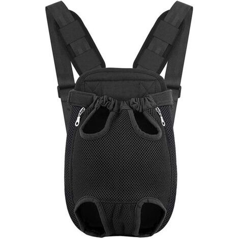 QORVA-Sac de transport ventral pour petits chiens, chiots et chats, idéal pour les voyages, la randonnée, le camping, etc. Taille S - Noir (1/4)