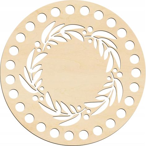 Fondo in compensato per cestino, rotondo, 15 cm di diametro. Fondo rotondo per borsa all'uncinetto, ECO. (1/5)