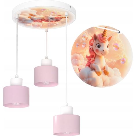 Hängelampe für Kinder, Einhorn, LED, polnische Fassung, E27 (1/4)