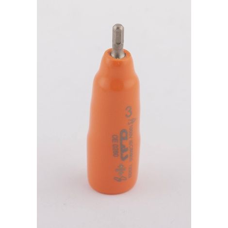 Douille 6 pans male isolée 3mm 1/4'' 1000V VDE IEC 60900 CrV - OE 0280 - CLAS Equipements