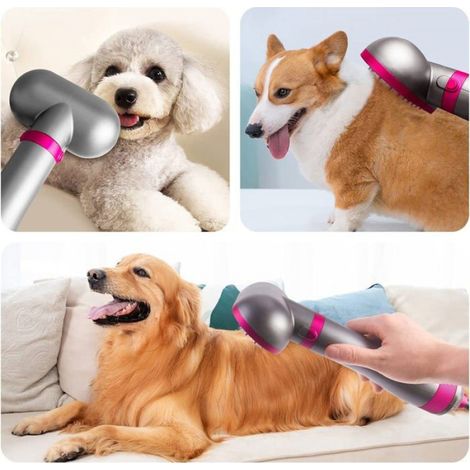 Sèche-cheveux 2 en 1 - - Brosse de soufflage - 280w - Pour chiens et chats - Couleur rose (1/5)