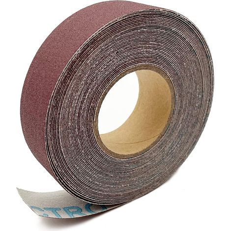 Rouleau de papier de verre 240 Grit 8m x 2,5 cm Toile d'émeri à l'oxyde d'aluminium Sable abrasif pour les meubles, le bois, la finition, le ponçage des métaux, le polissage des voitures (1/5)
