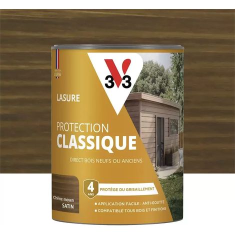Lasure Protection Classique V33 4 ans Chêne moyen 0,75 L (1/3)