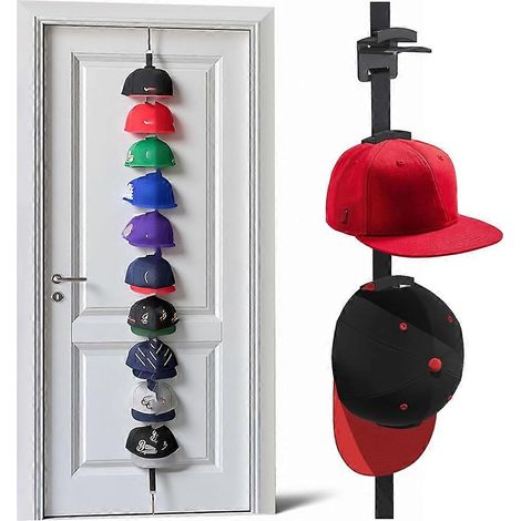 Porte-chapeaux de porte - Système de suspension double avec crochets et cintre, organisateur de casquettes de baseball (1/5)