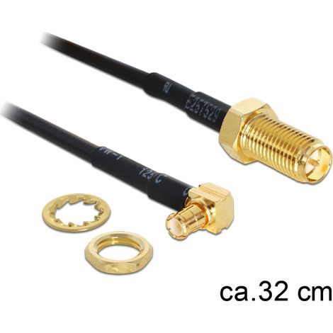 Cable de antena RP-SMA hembra para chasis a MCX macho 90Â° 320 mm