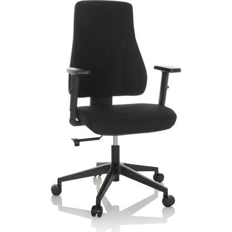 Chaise de bureau / chaise pivotante MATHES tissu noir hjh OFFICE (1/5)