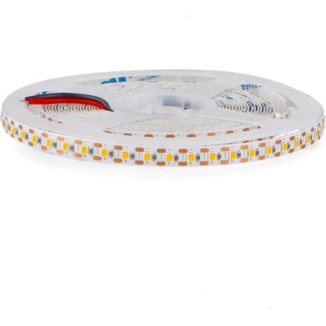 Ruban LED 24 V CC SMD2835, 5 mètres, 120 LED/m, 1400 lm, couleurs rouge, vert, bleu, rose, PCB blanc, idéal pour éclairage décoratif