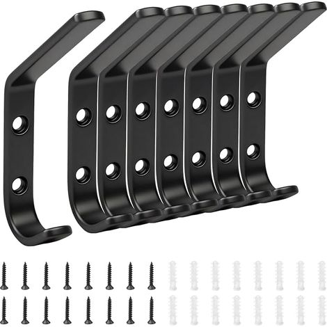 Lot de 8 crochets muraux pour panneaux acoustiques - Noir - Pour chambre à coucher, couloir, salon, salle de bain (1/5)