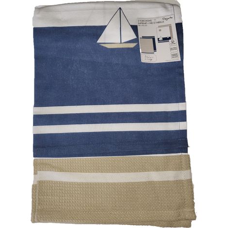 Lot de 2 torchons 50 x 70 cm Bateau regate (1/2)