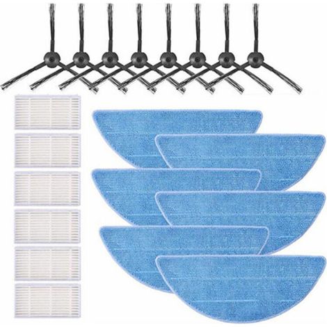 Accesorios para barredora, aptos para la barredora lateral ILIFE V5 V5S XI4826 (par) K614 4 + filtro I208 6 + paño de limpieza I201 6 (1/5)