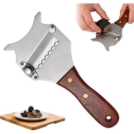1 PCS Truffle Grater, Truffle Slicer with Adjustable Blade and Wooden Handle, Professional Truffle Shaver Cheese Grater, Truffle Cheese Cutters, Truffle Cutter for Mushrooms, Cheese, Chocolate, Garlic (1/5)