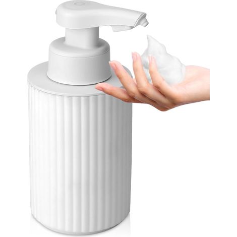 Distributeur Savon Automatique Distributeur De Savon Automatique Distributeur Savon Mousse Capteur sans Contact IPX5 éTanche Convient pour La Cuisine, La Salle De Bain Blanc (1/5)