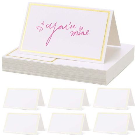 40 Blank Gold Foil Border Place Cards for Weddings and Events, Party Supplies (1/5)