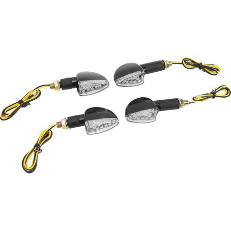 Lot de 4 clignotants de moto Suzuki, trou de fixation de 10 mm, coque noire transparente. (1/5)