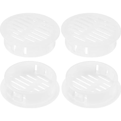 Set of 4 Round Soffite Air Vent Grille, 35mm/1.4 Inch Plastic Circular Air Vent Grills for Bathroom/Home/Office/Kitchen/Cabinet/Cupboard [White] (1/5)
