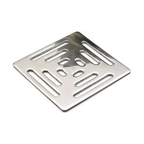 Bonde de douche carrée anti-odeurs, bonde de sol en acier inoxydable avec crépine, pour salle de bain et jardin (80 mm x 80 mm) (1/4)