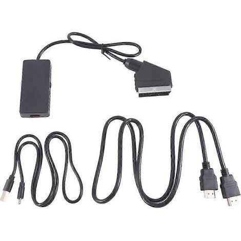Adaptateur convertisseur vidéo et audio Péritel vers HDMI 1080p HD avec câble USB (1/4)