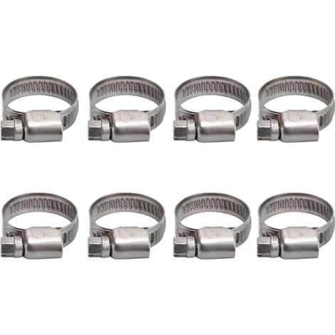 Collier de serrage 30 pièces, style allemand, acier inoxydable 304, réglable pour tuyau carburant, collier de tube 14-27 mm, lot de 30. (1/5)