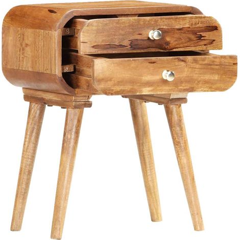 vidaXL Mesita de noche de madera maciza de mango 43x30x58 cm (1/2)