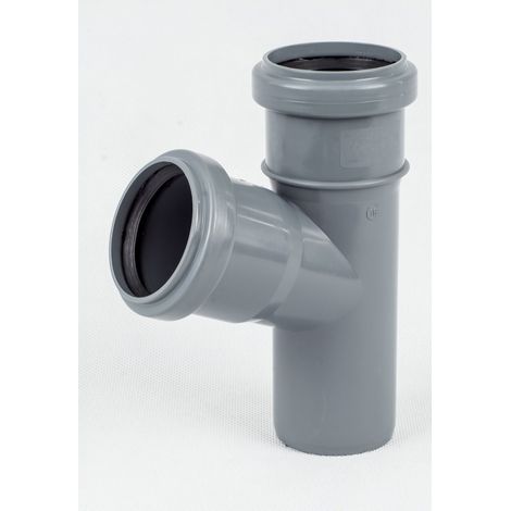 Raccordo a T sanitario PP-HT 40x40/67, per fognature interne, colore cenere,