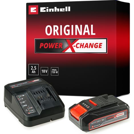 Einhell Starter Kit 2,5 Ah PXC (Lithium-Ion, 18V, 1 chargeur + 1 batterie 2,5 Ah, pour tous les appareils Einhell PXC)