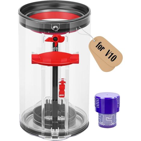 Poubelle Collecteur Réservoir pour Dyson V10 SV12 Bac à Poussière Pièces Détachées Accessoire SV13 SV27 Conteneur Cuve Rechange pour Aspirateur Accessoires avec filtre HEPA (1/5)
