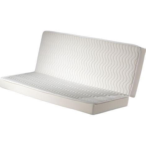 Vente-Unique – Matelas mousse 130 x 190 cm clic-clac ferme ép.16 cm – Accueil tonique – Garnissage fibres polyester – 2 places
