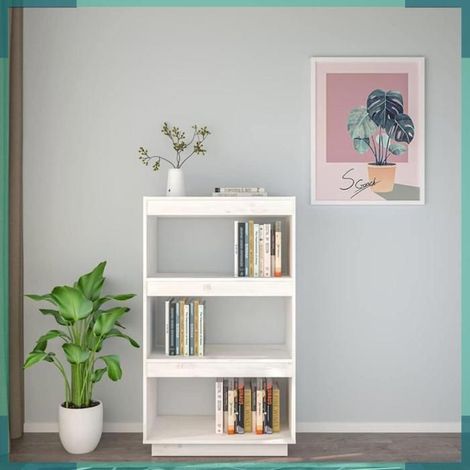 810865 Bibliothèque/Séparateur de pièce Blanc 60x35x103 cm Pin massif (1/5)