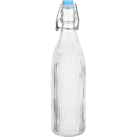Bouteilles d'eau rainurées à bouchon mécanique 1L (lot de 6) - Ref HW793 - Olympia (1/2)