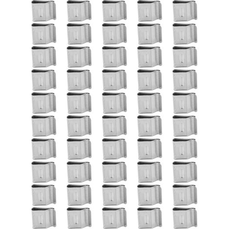 Kit de 50 pinces de fixation pour câbles à 2 fils en acier inoxydable pour panneaux solaires (1/5)