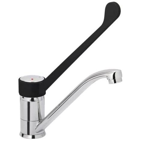 1 - Mitigeur évier - Bec pivotant - Haute résistance calcaire - Usage professionnel restaurant pizzeria - Noir - 32 cm