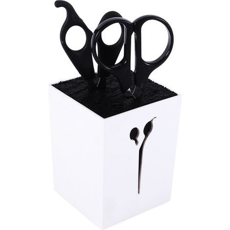 Coiffe pratique pour coiffeur barbier : support de rangement pour peignes, pinces et ciseaux, boîte de rangement d'outils (blanc) (1/5)
