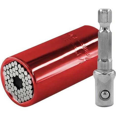 Chiave a bussola universale 7–19 mm, set di chiavi a bussola professionali, set di attrezzi portatile, pratico kit di riparazione multifunzionale con trapano e adattatore a cricchetto, acciaio cromato