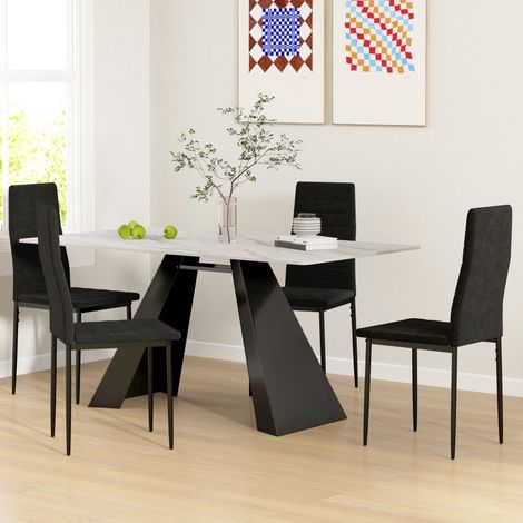Silla comedor respaldo alto negra 4 unidades OKMYHOME (1/5)