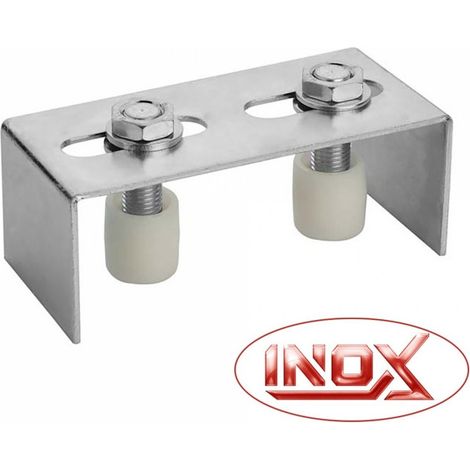 Plaque guide simple - 2 olives - inox (1/2)