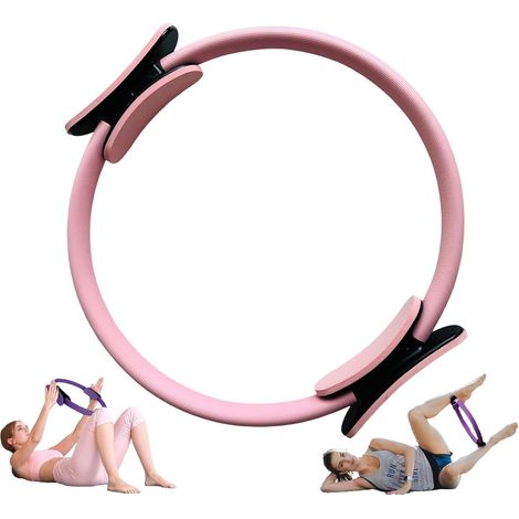 Anneau de yoga et de Pilates - Anneau de Pilates - Anneau de fitness - Pour les étirements et la musculation à domicile - Rose (1/5)