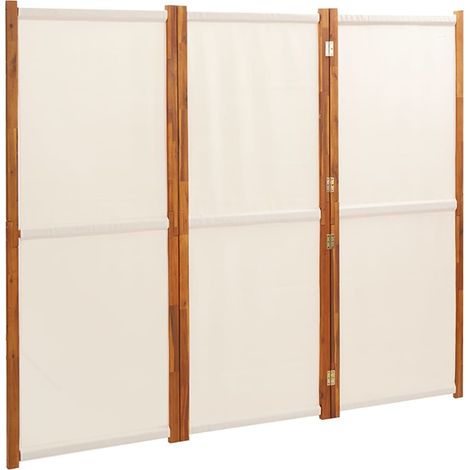 Cloison de séparation 3 panneaux Blanc crème 210x180 cm (1/5)