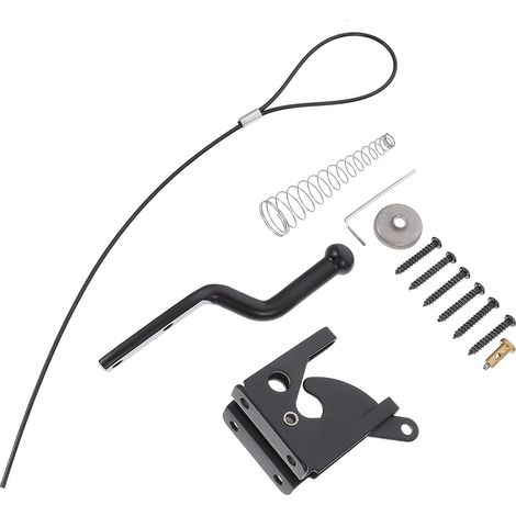Verrouillage automatique à levier en acier carbone pour portillon et portail, serrure coulissante pour extérieur, installation avec vis et instructions, design simple extérieur (1/5)