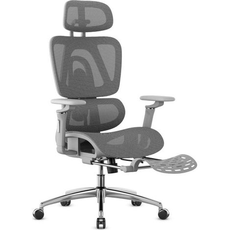 MARK ADLER Expert 7.9 Grey Silla de escritorio ergonómica giratoria respaldo ajustable en 3 niveles reposapiés profundidad del asiento ajustable reposabrazos ajustables gris (1/4)
